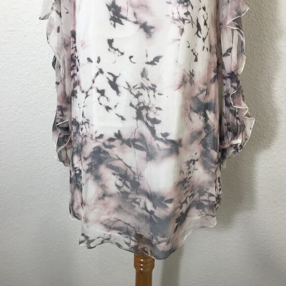 Haute Hippie The Flowers in the Sun Silk Dress XS Cold Shoulder Mini Silk Ruffle - Picture 5 of 11